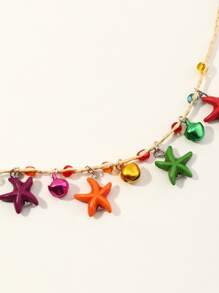 Starfish & Bell Charm Anklet - Nhiều màu - Xem 3
