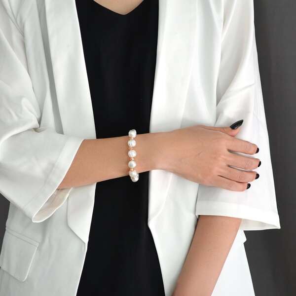 

Faux Pearl Decor Bracelet, Multicolor