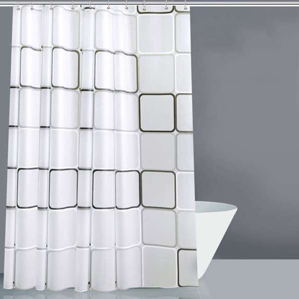 

Square Print Shower Curtain, White