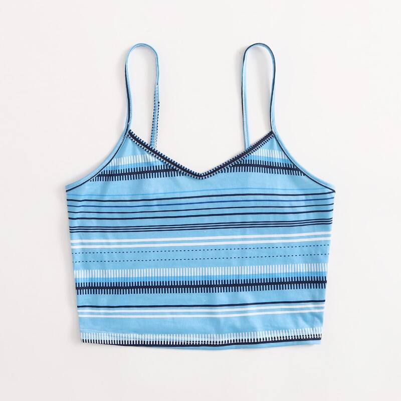 

Striped Crop Cami, Blue