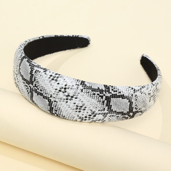 

Snakeskin Print Headband, Light grey