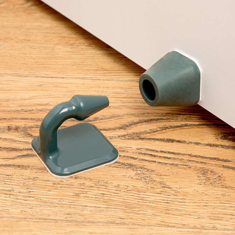 

1pc Suction Type Silent Door Stopper, Army green