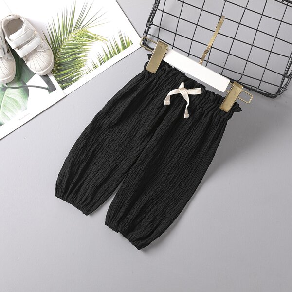

Toddler Boys Paperbag Waist Shorts, Black