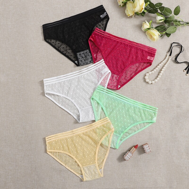 

5pack Sheer Mesh Panty Set, Multicolor