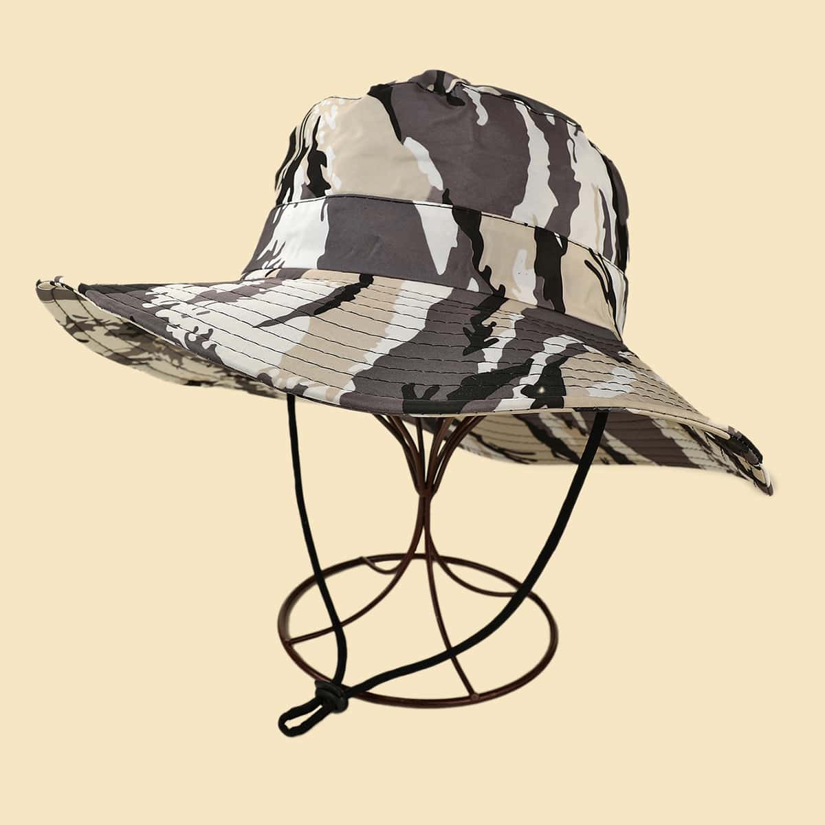 

Camo Pattern Bucket Hat, Multicolor