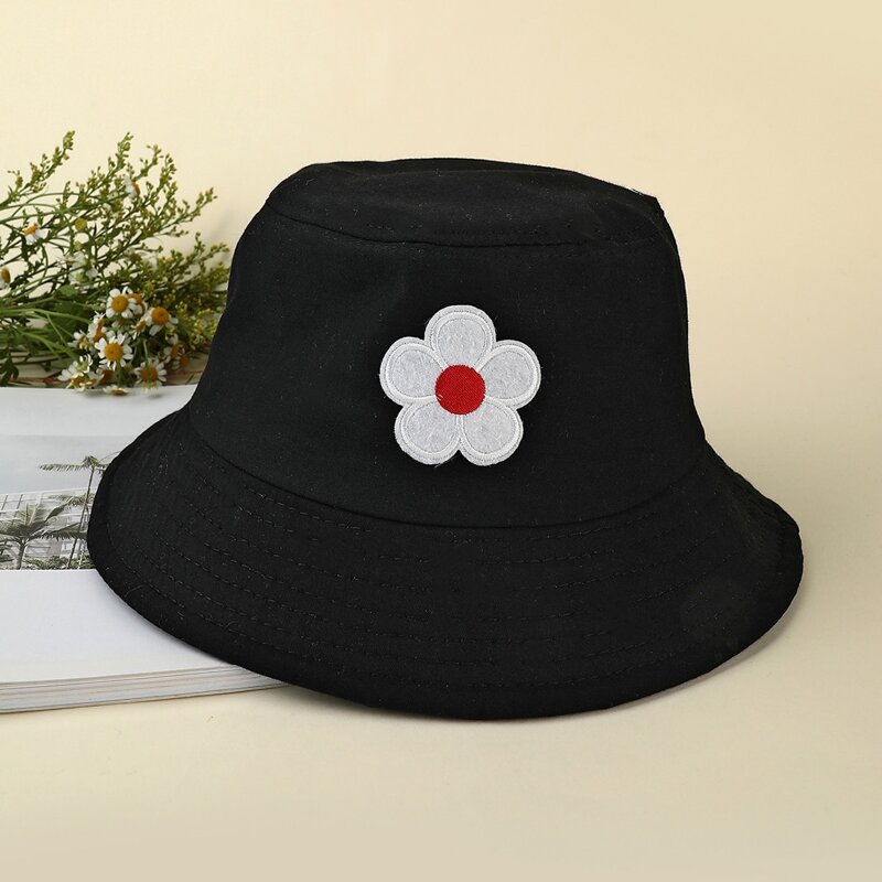 

Flower Pattern Bucket Hat, Black