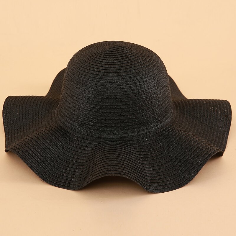 

Solid Straw Hat, Black
