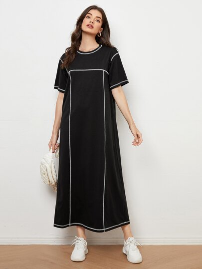 تيشيرت طويل بأطراف مخيطة