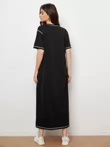 SHEIN LUNE Stitch Trim Tee Dress