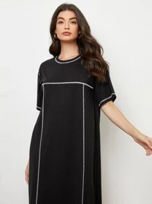 SHEIN LUNE Stitch Trim Tee Dress
