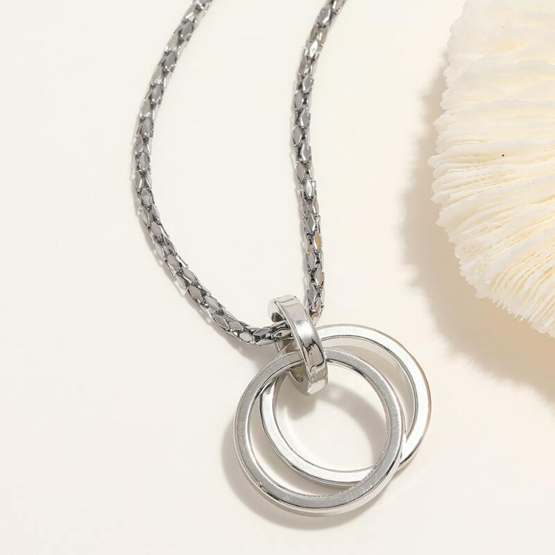 

Ring Pendant Necklace, Silver
