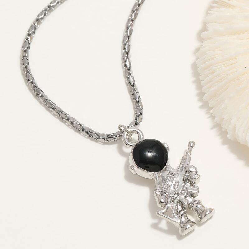

Astronaut Pendant Necklace, Silver