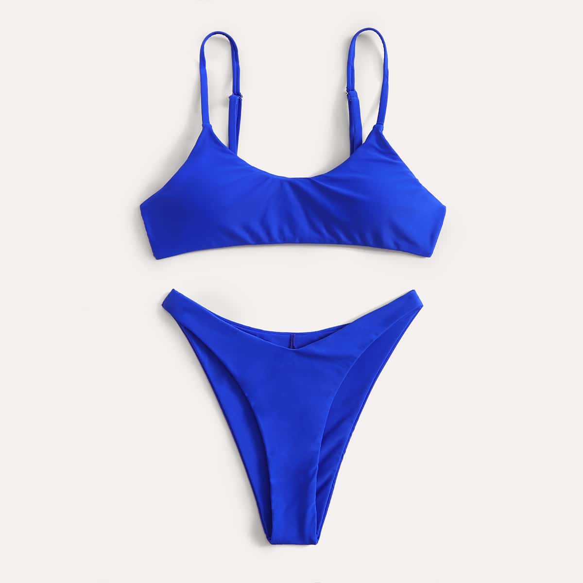 

Simple Solid Bikini Swimsuit, Royal blue