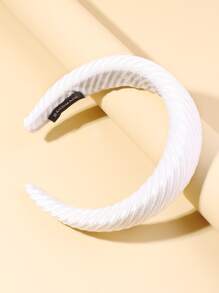 素色寬髮帶 - 白色 - 查看 2