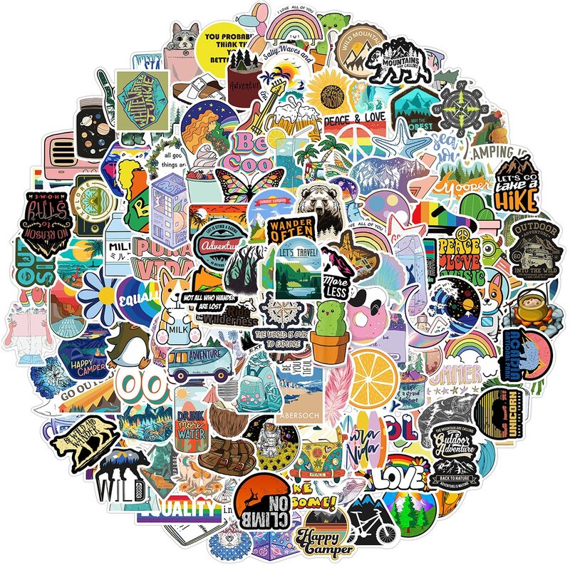 

200pcs Cartoon Graphic Sticker, Multicolor