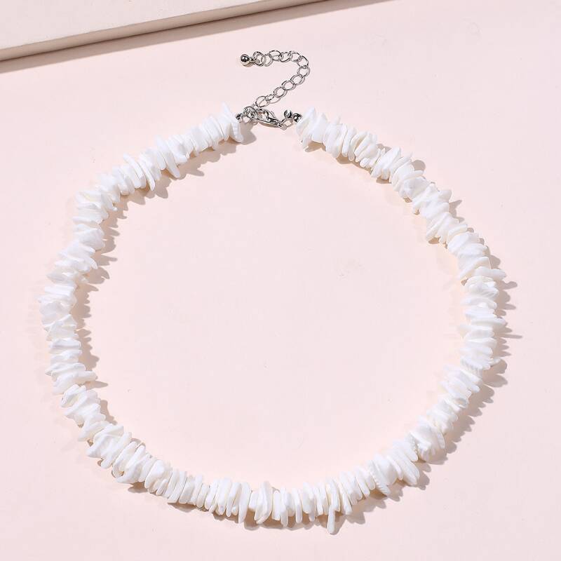 

1pc Stone Necklace, White