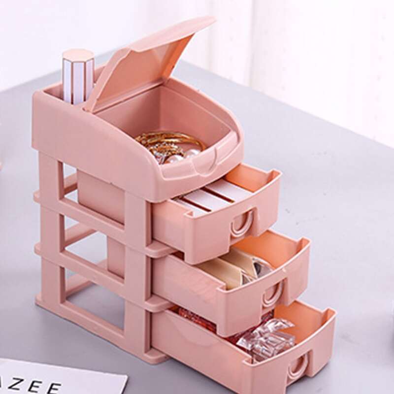 

1pc Solid Jewelry Storage Drawer, Pink