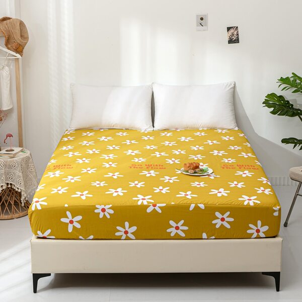 

Flower Print Fitted Sheet, Yellow