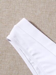 SHEIN Swim Bragas bikini cortada alta - Blanco - Ver 5