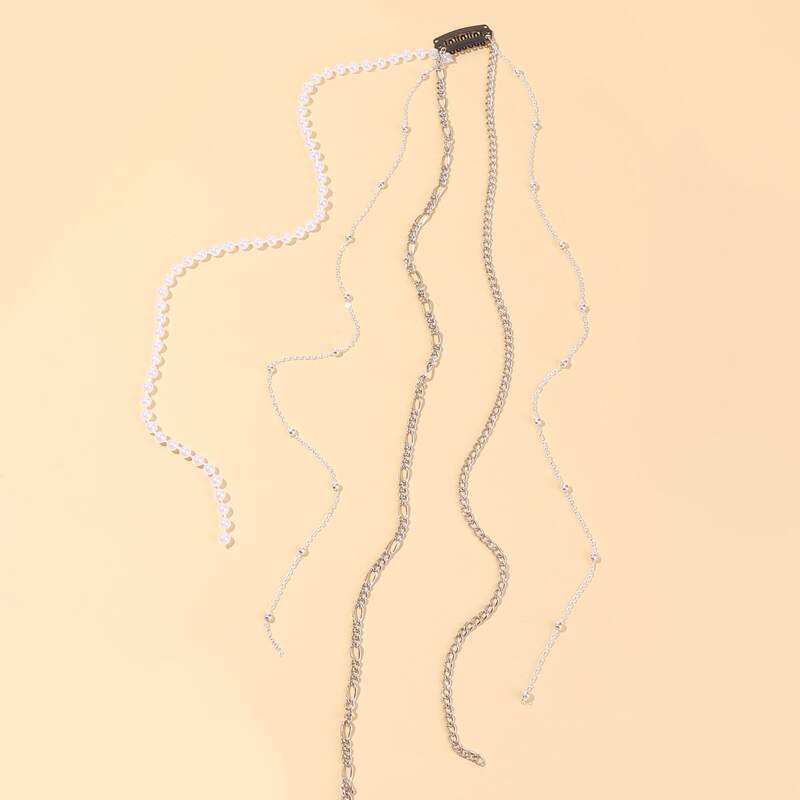 

Faux Pearl Decor Hair Accessory, Silver