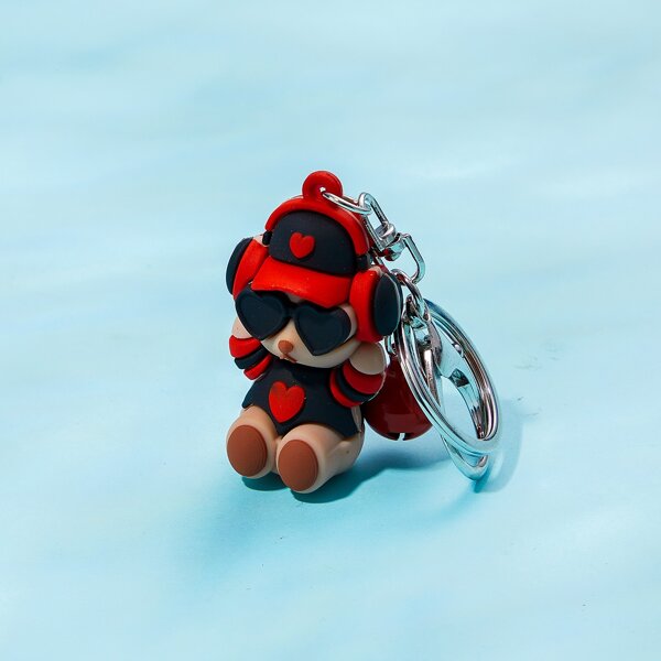 

Men Cartoon Charm Keychain, Red