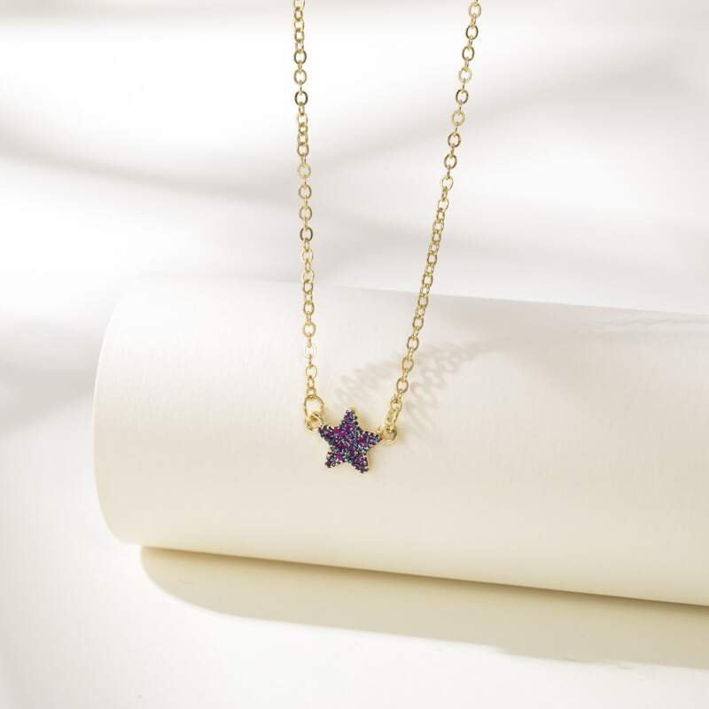 

Star Pendant Necklace, Multicolor