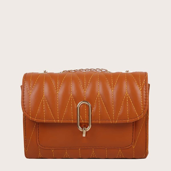 

Stitch Detail Chain Shoulder Bag, Brown