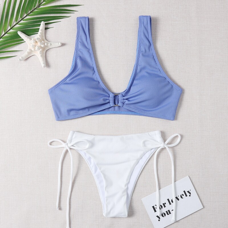 

Two Tone Bikini Swimsuit, Multicolor