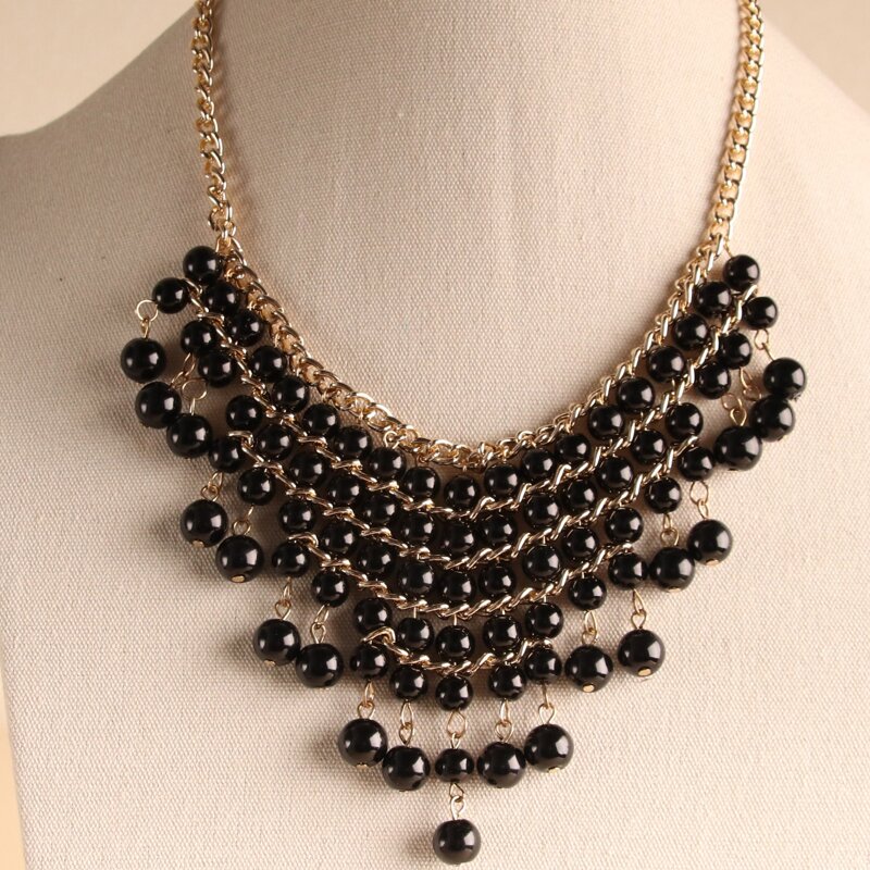 

Beaded Statement Necklace, Black