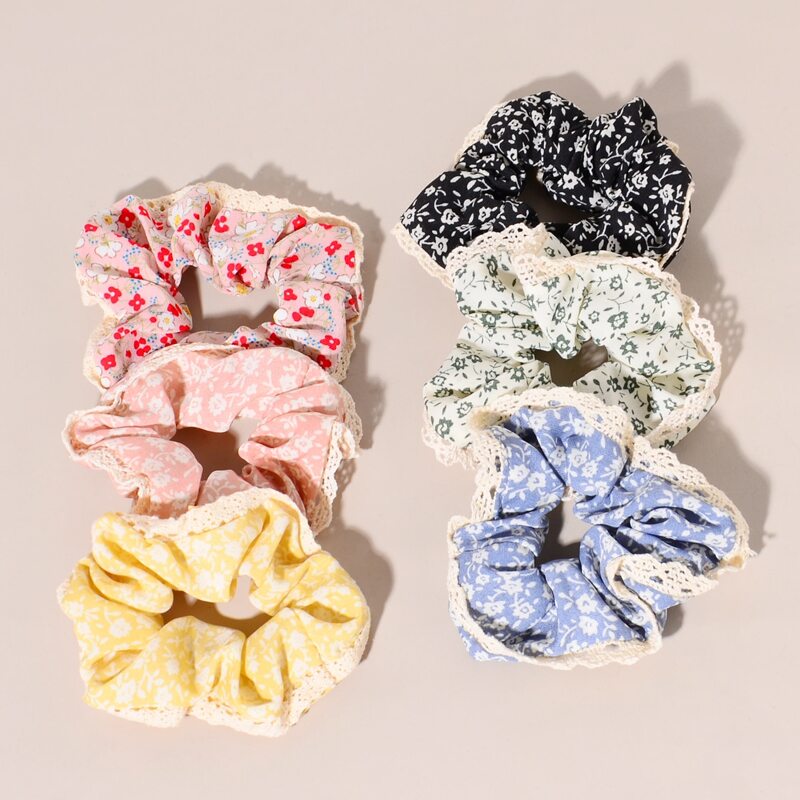 

6pcs Ditsy Floral Scrunchie, Multicolor