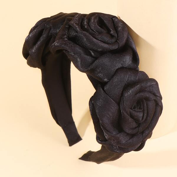 

Flower Decor Headband, Black