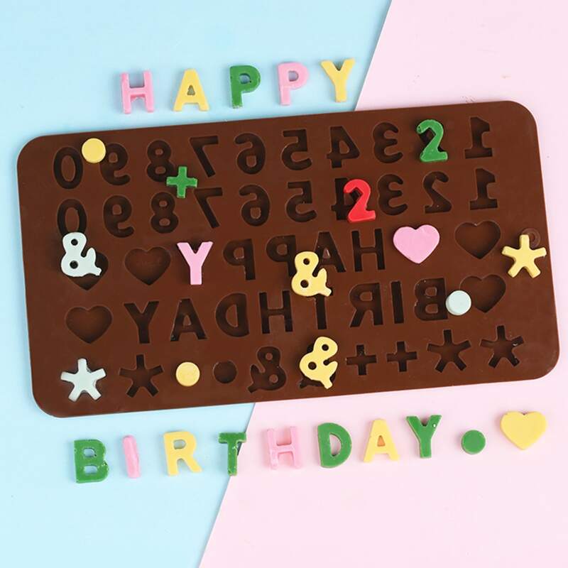 

1pc Birthday Letter Chocolate Mold, Coffee brown