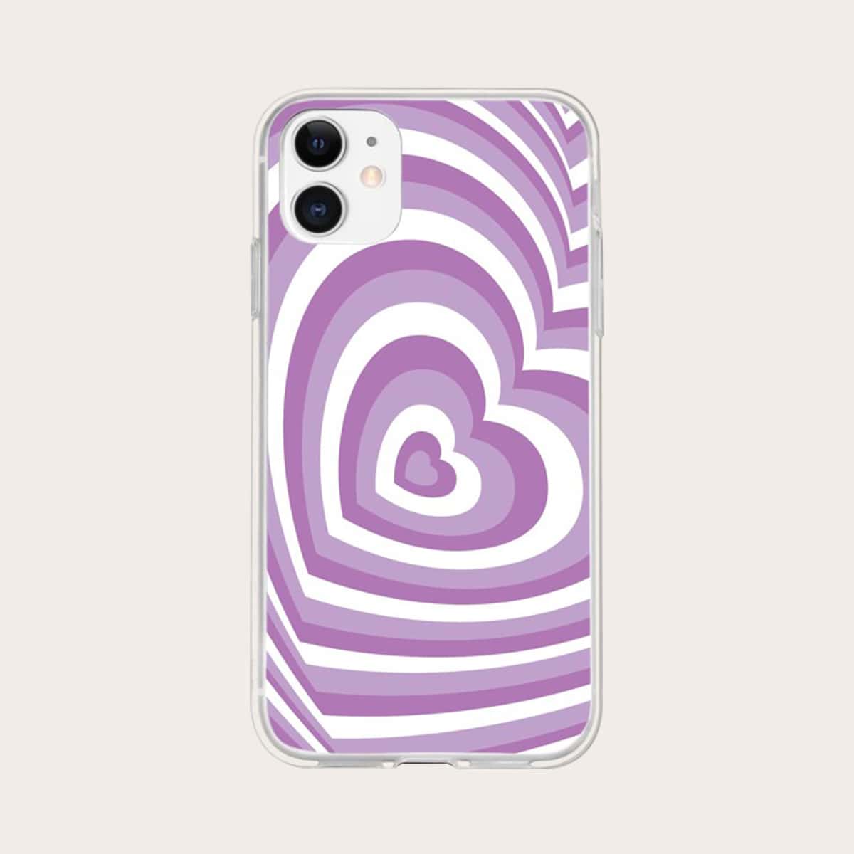 

Heart Print Phone Case, Multicolor