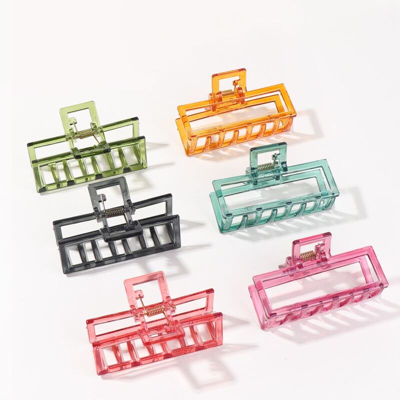 

6pcs Solid Hair Claw, Multicolor