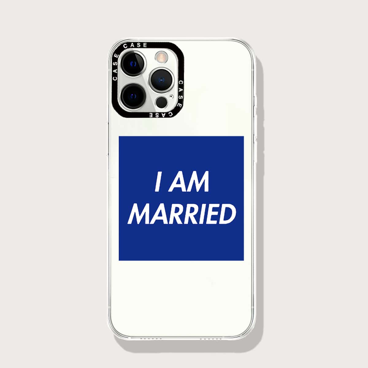 

Slogan Pattern Phone Case, Multicolor