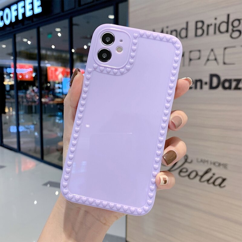 

Heart Pattern Phone Case, Lilac purple