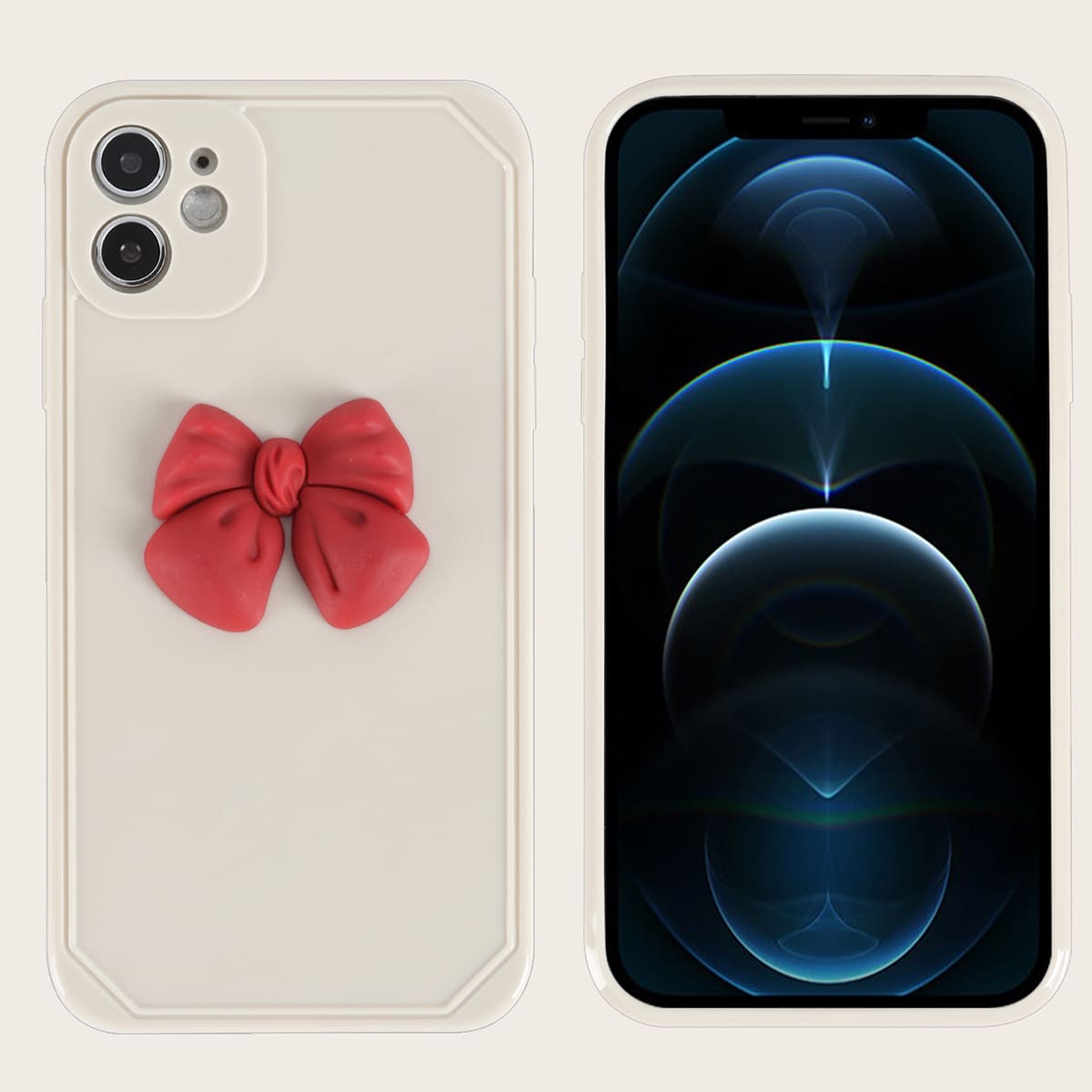 

Bow Decor Phone Case, White