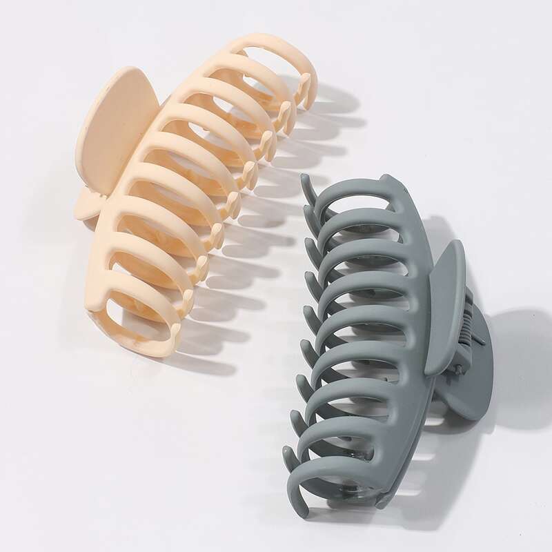

2pcs Matte Hair Claw, Multicolor