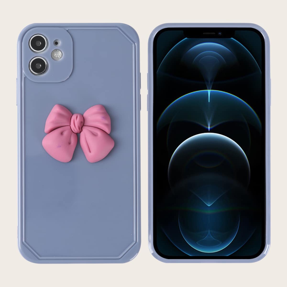 

Bow Decor Phone Case, Dusty blue