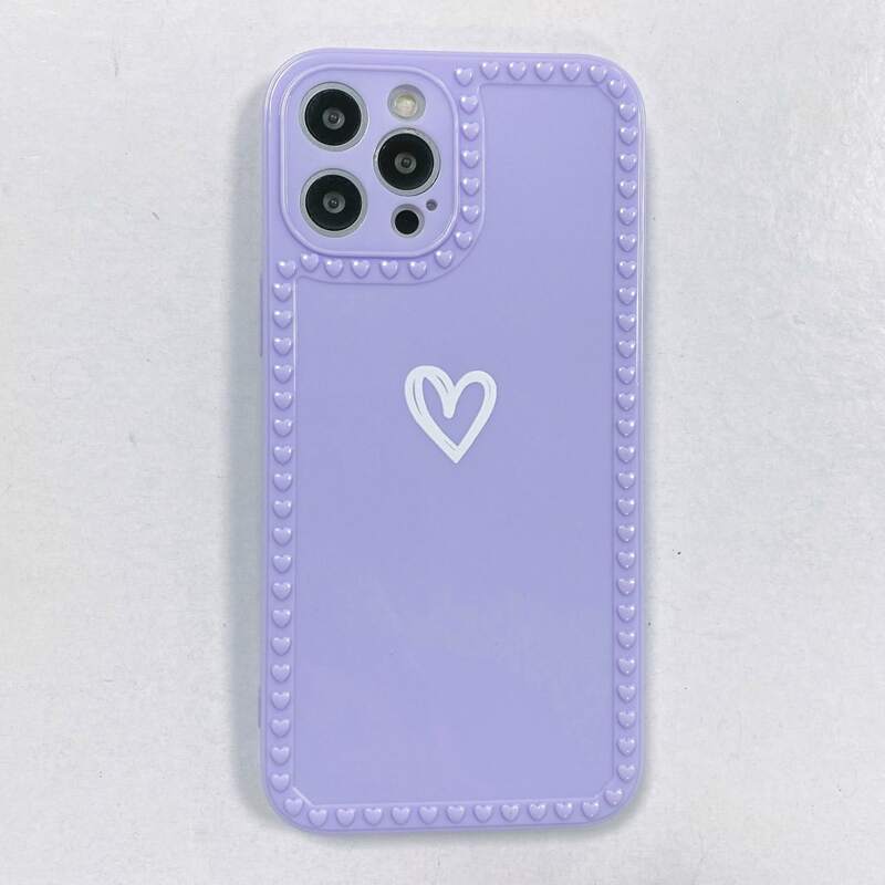 

Heart Pattern Phone Case, Lilac purple