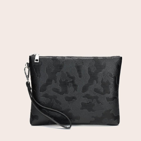 

Allover Graphic Clutch Bag With Wristlet, Black