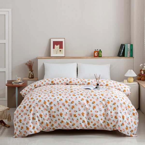 

Flower Print Duvet Cover Without Filler, Multicolor
