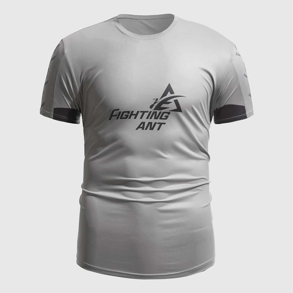 

Men Letter Graphic Sports Tee, Grey