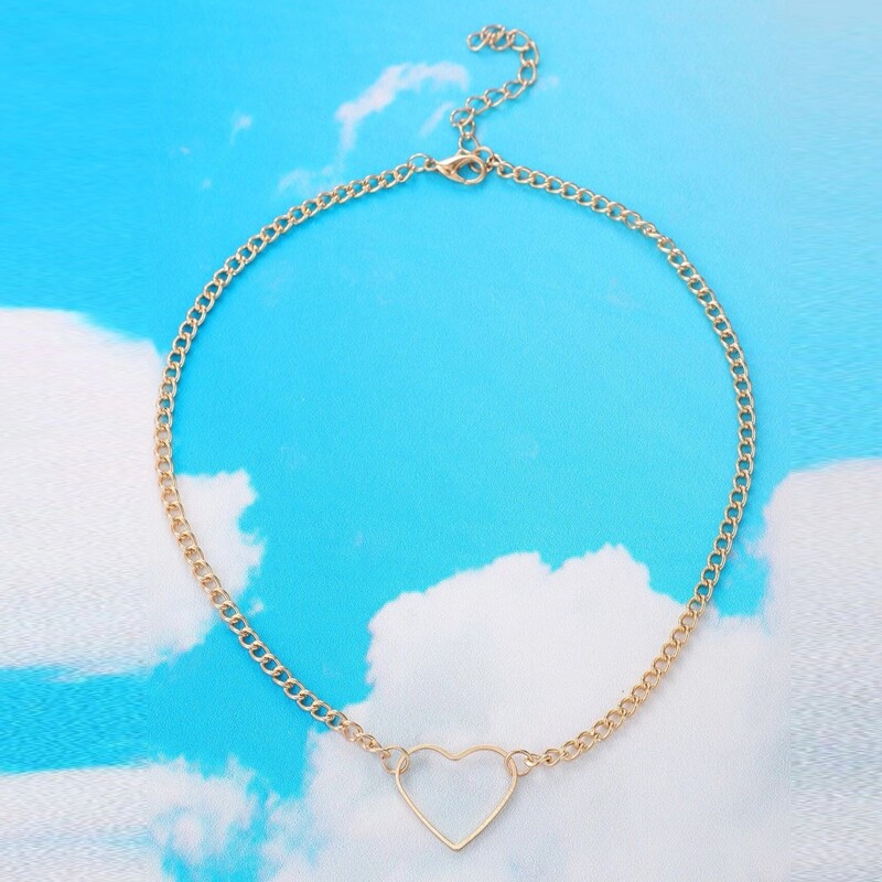 

Heart Linked Choker, Gold