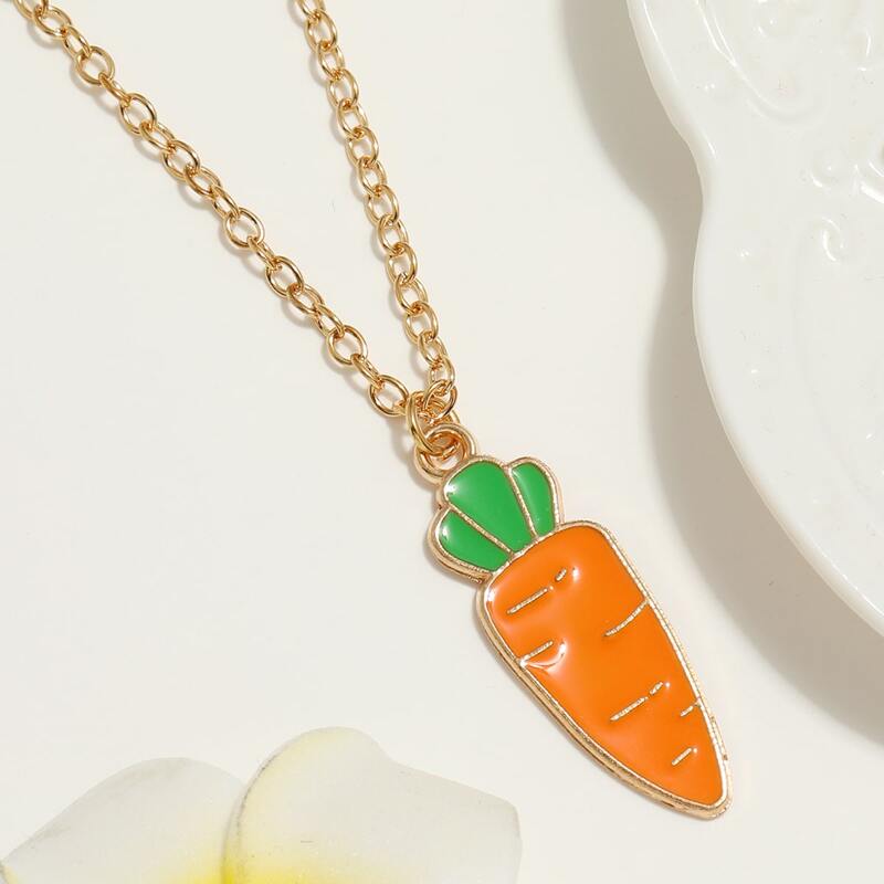 

Carrot Pendant Necklace, Orange
