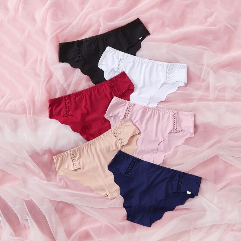 

6pack Scallop Trim Panty Set, Multicolor