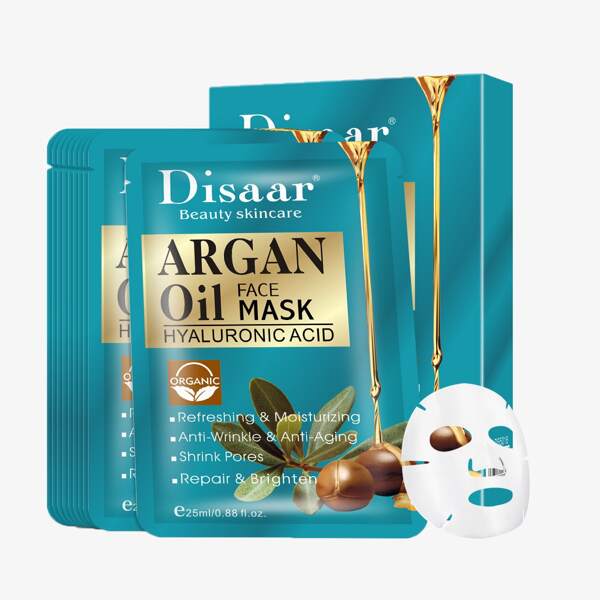 

Лист для лица с аргановым маслом 10шт, Белый