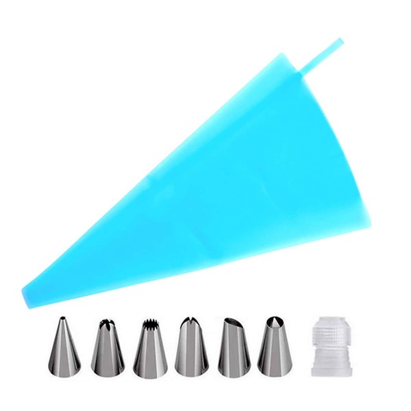 

8pcs Random Pastry Bag & Piping Nozzle Set, Multicolor