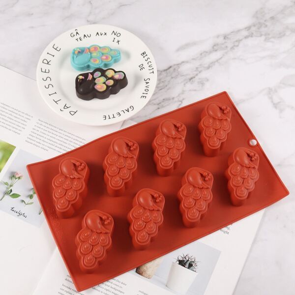 

1pc Peacock Design Silicone Mold, Brown