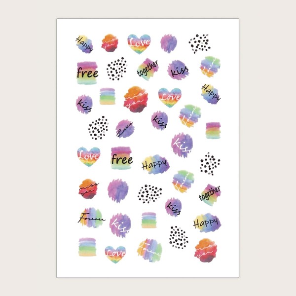 

1sheet Heart Pattern Nail Art Sticker, Multicolor